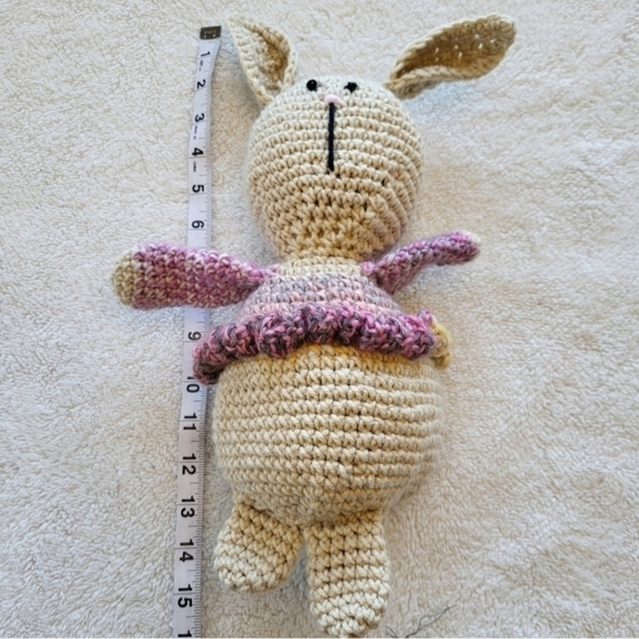 Hotsie Totsie Bunny Crochet Plushie 15 Inches, Christmas Stocking Ready - Picture 5 of 6